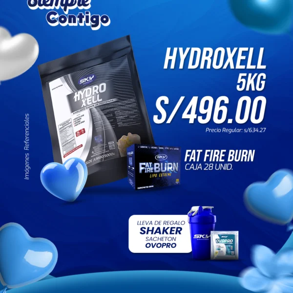 Hydroxell - 5Kg + Fat Fire Burn - Caja 28 UNID.