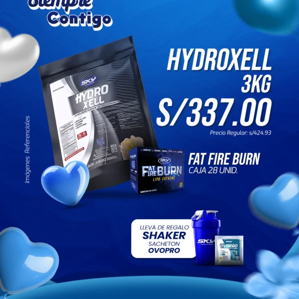 Hydroxell - 3Kg + Fat Fire Burn - Caja 28 UNID.