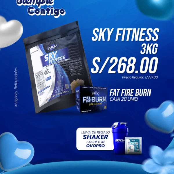 Sky Fitness - 3Kg + Fat Fire Burn - Caja 28 UNID.