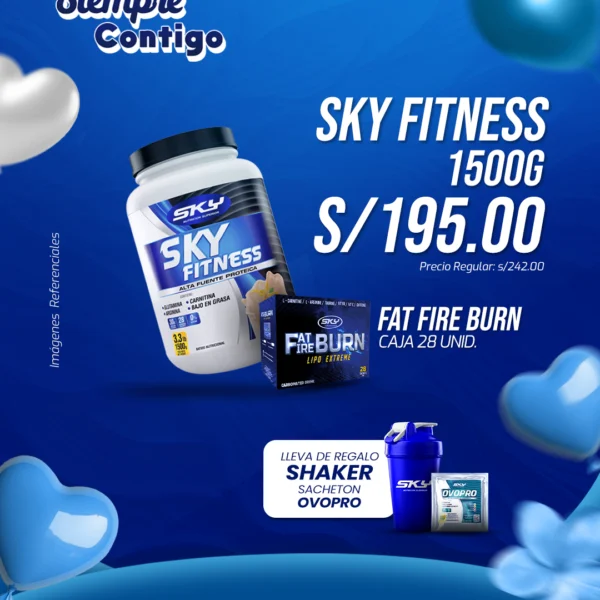 Sky Fitness - 1500G + Fat Fire Burn - Caja 28 UNID.